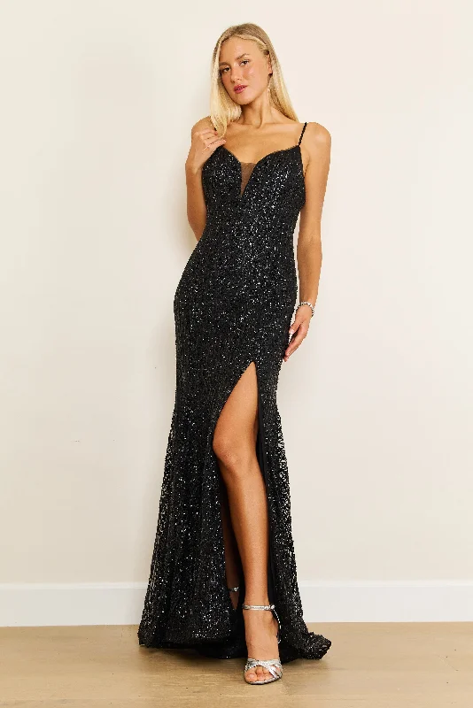 Long Black Plus Size Party Dress Formal Gown