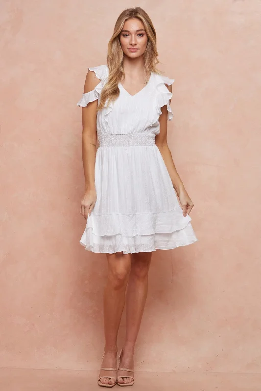 Short Off Shoulder Ruffle Dress