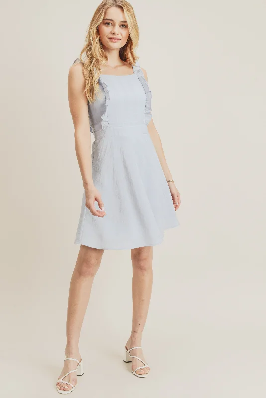 Short Sleeveless Frilled Strap Dress