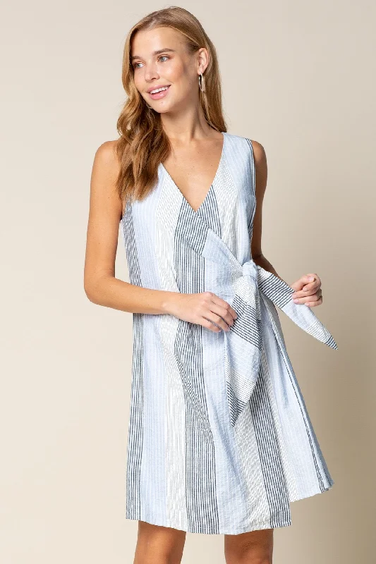 Short Sleeveless Wrap Dress