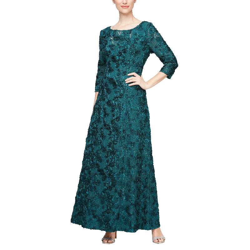 Alex Evenings 81122539 Long 3/4 Sleeve Lace Formal Dress