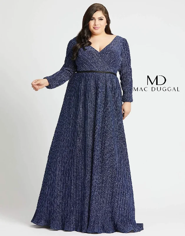 Sapphire 20W Mac Duggal 48892 Fabulouss Long Sleeve Plus Size Prom Dress Sale