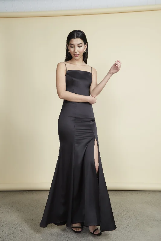 Naomi Gown | Black Satin