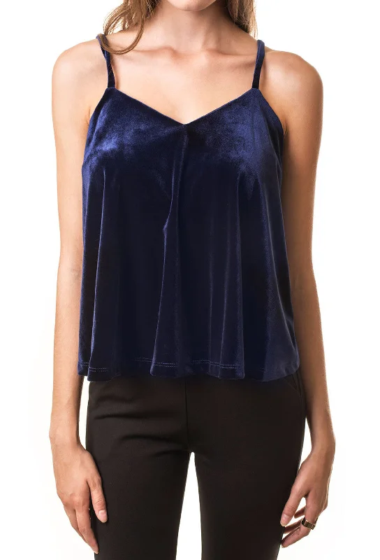 Blue Velvet Cropped Tank