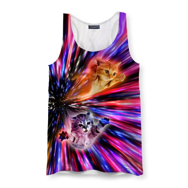 Flying Cat Lasers Racerback Tank Top