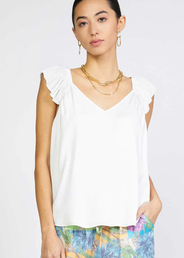 Val sweetheart neck Blouse I White