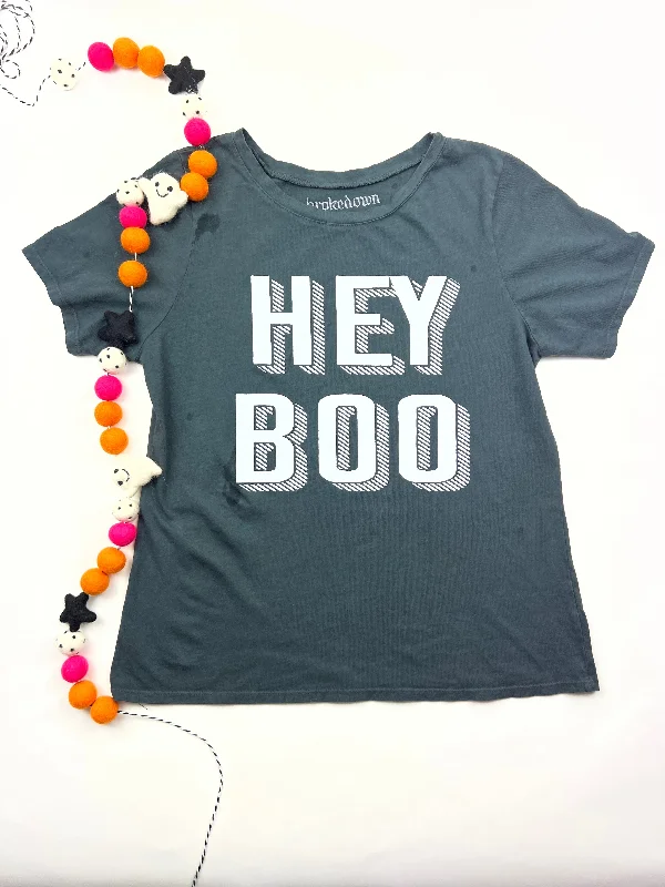 Women's Hey Boo Tee in Vintage Black