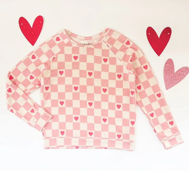 Checkered Women's Heart Sweatshirt