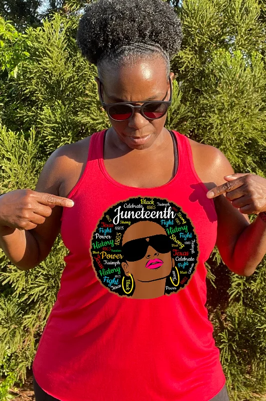 Juneteenth Afro Racerback Tank Top