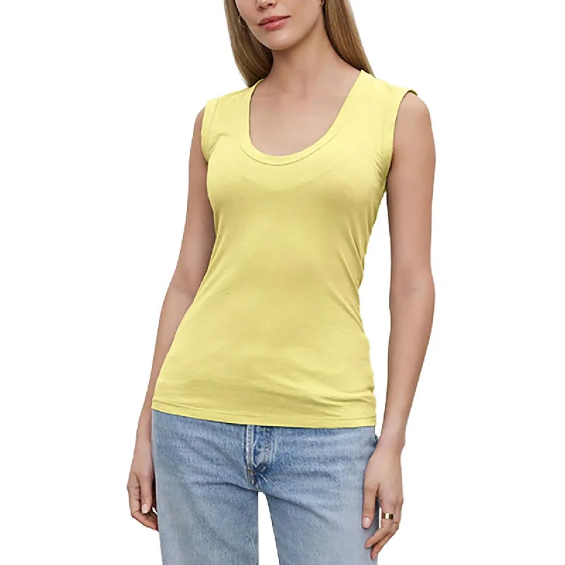 Womens Solid Cotton Tank Top