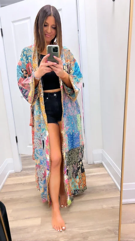 Karma Patchwork Long Kimono