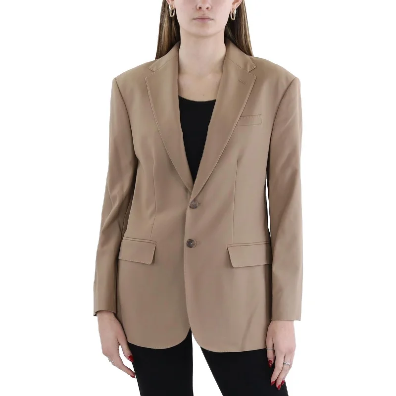 Womens Wool Business Two-Button Blazer