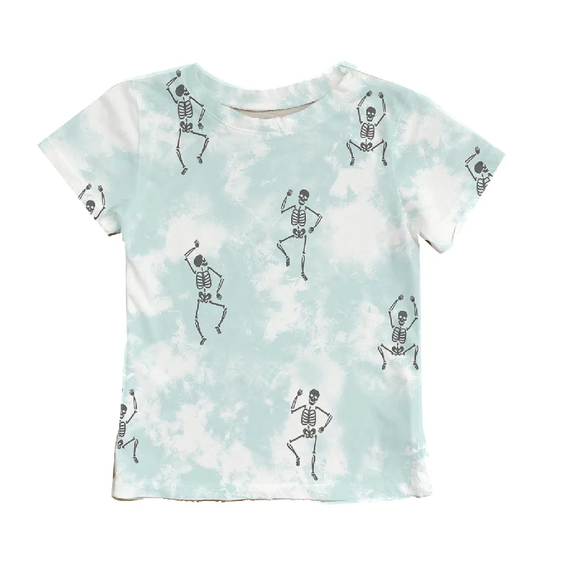 Kids Dancing Skellies in White and Mint Tie Dye