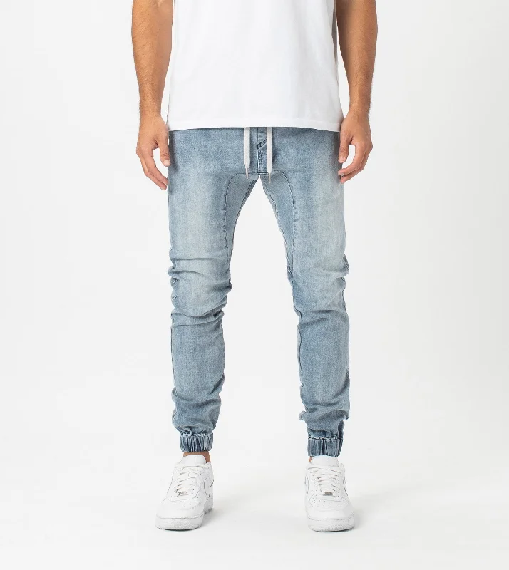 SURESHOT DENIM JOGGER | MID BLUE