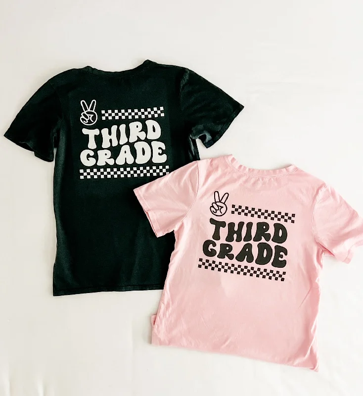 Third Grade Tee in Black and Pink