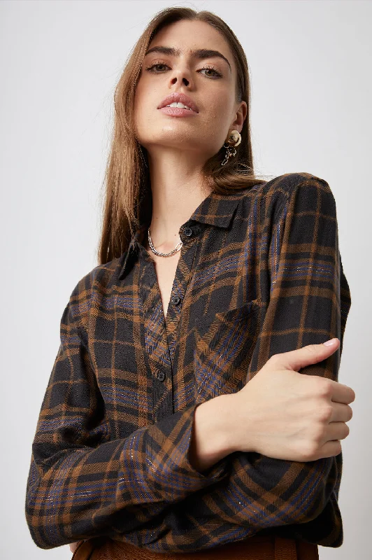 Hunter Shirt | Camel Black Lurex