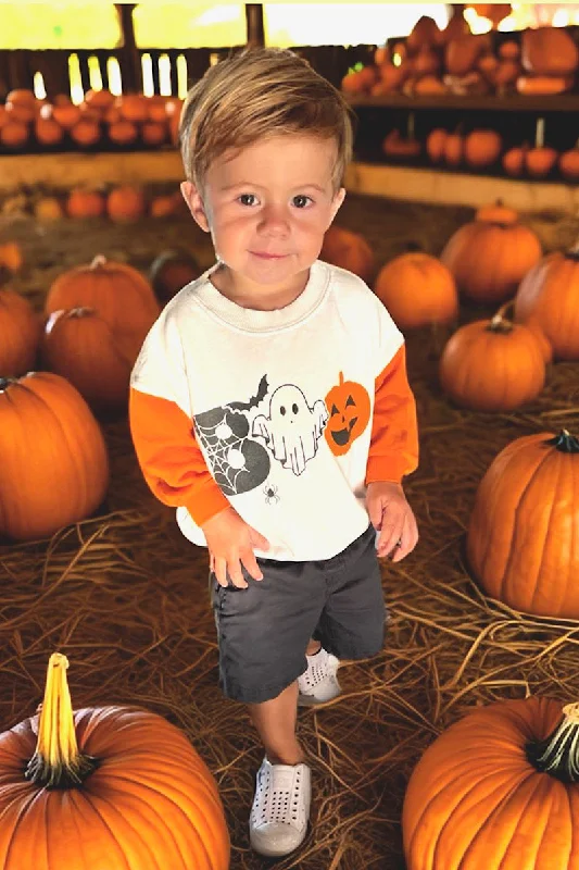 BOO kids contrast sleeve sweatshirt