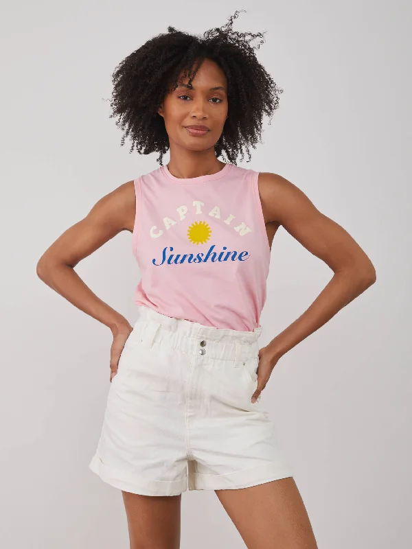 Whitney - Muscle Tee - Captain Sunshine - Rose Pink