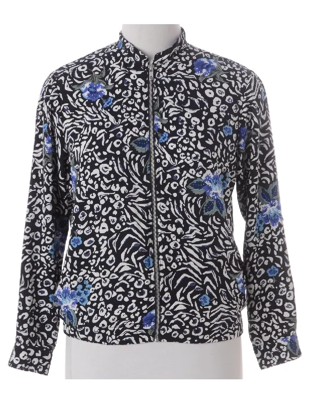 Label Blouse Floral Bomber