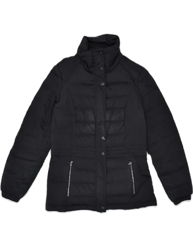 CONTE OF FLORENCE Womens Padded Jacket IT 44 Medium Black Polyester