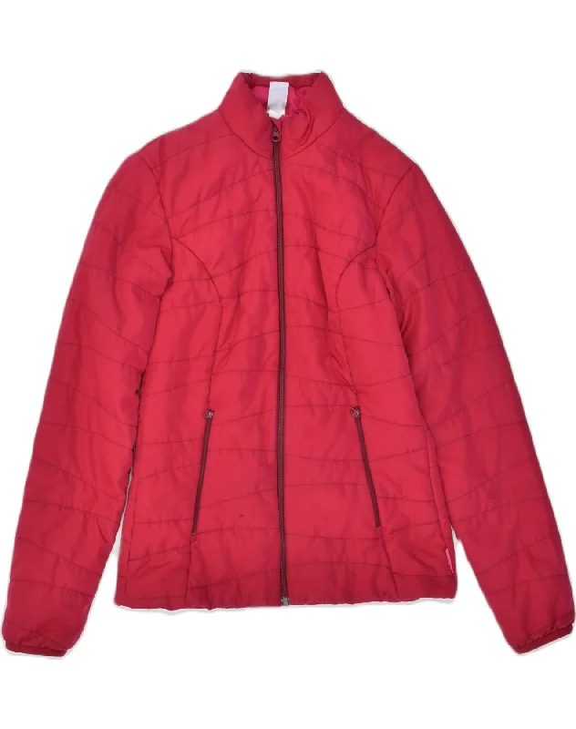 DECATHLON Womens Padded Jacket UK 10 Small Red Polyester