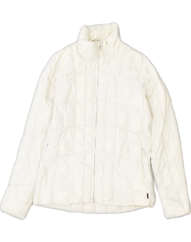 KAPPA Womens Padded Jacket UK 14 Medium White Polyester