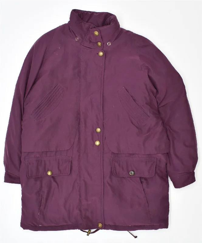 CANDA Womens Padded Jacket UK 12 Medium Purple Polyester Vintage