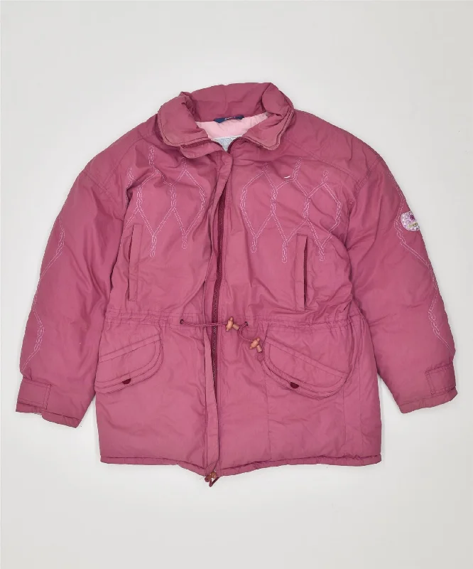 DIADORA Womens Padded Jacket UK 14 Medium Pink Polyester