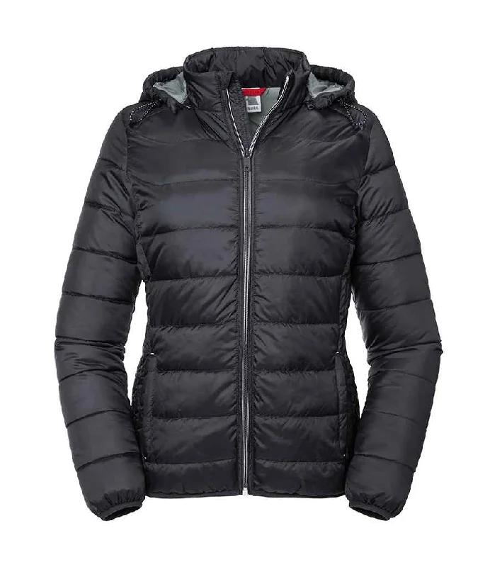 Russell Ladies Hooded Nano Padded Jacket | Black