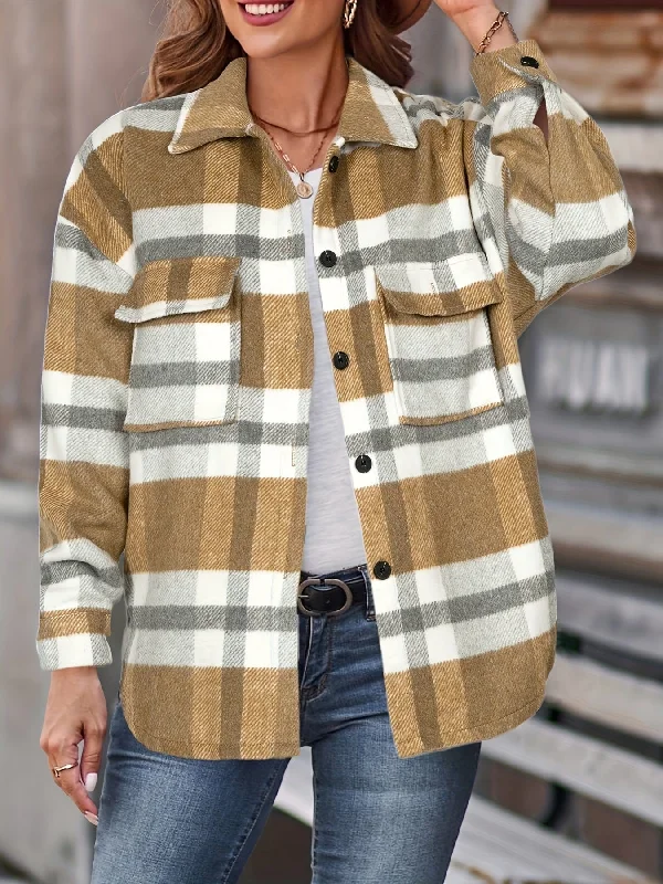 Checkered Pattern Button-Down Jacket