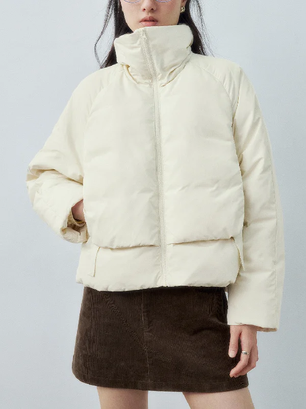 Padded Down Zip Front Puffer Jackets