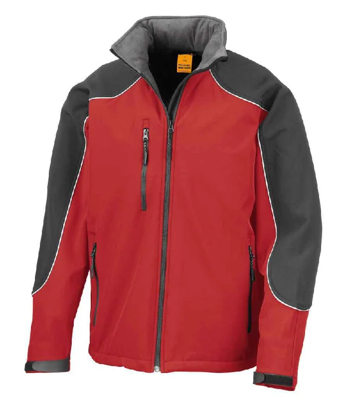 Result Work-Guard Hooded Soft Shell Jacket | Red/Black