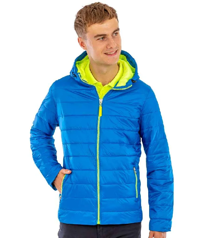 Result Urban Snow Bird Padded Jacket | Ocean Blue/Lime Green