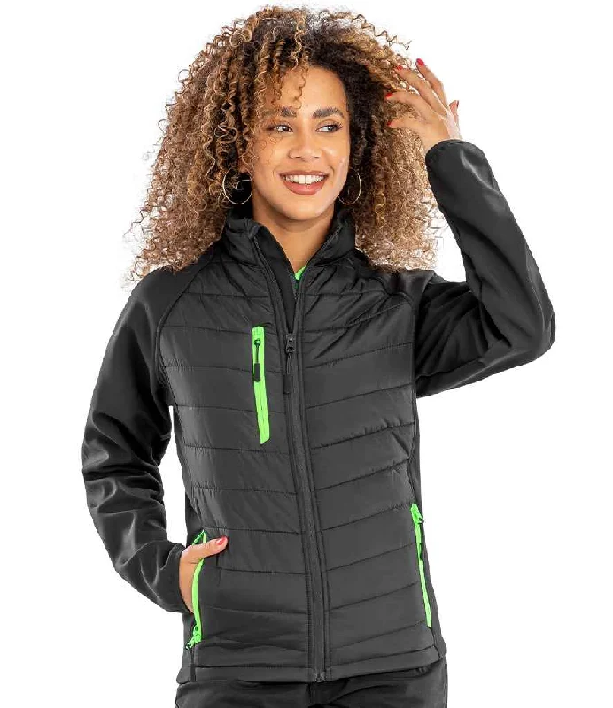 Result Genuine Recycled Compass Padded Jacket | Black/Lime Green