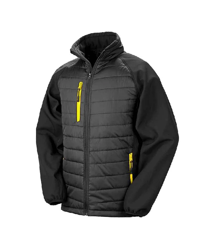 Result Genuine Recycled Compass Padded Jacket | Black/Yellow