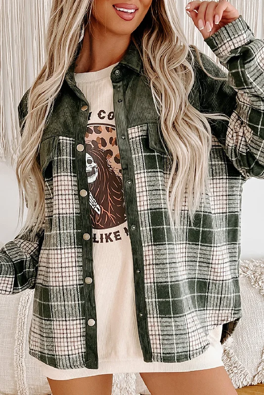 Warm Plaid Button-Down Jacket