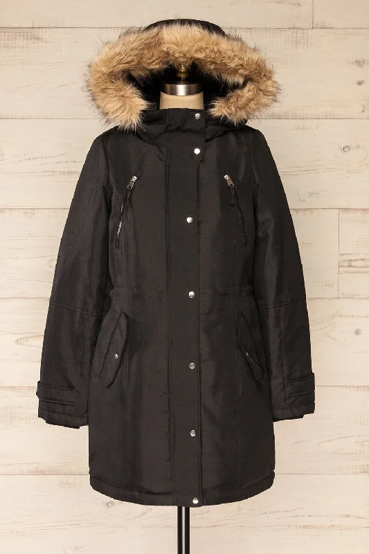 Eidfjord Black | Hooded Parka Coat