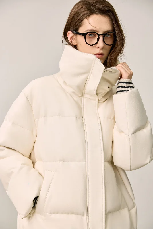 LILY Puff Sleeve Panel Loose 90% Duck Down Coat