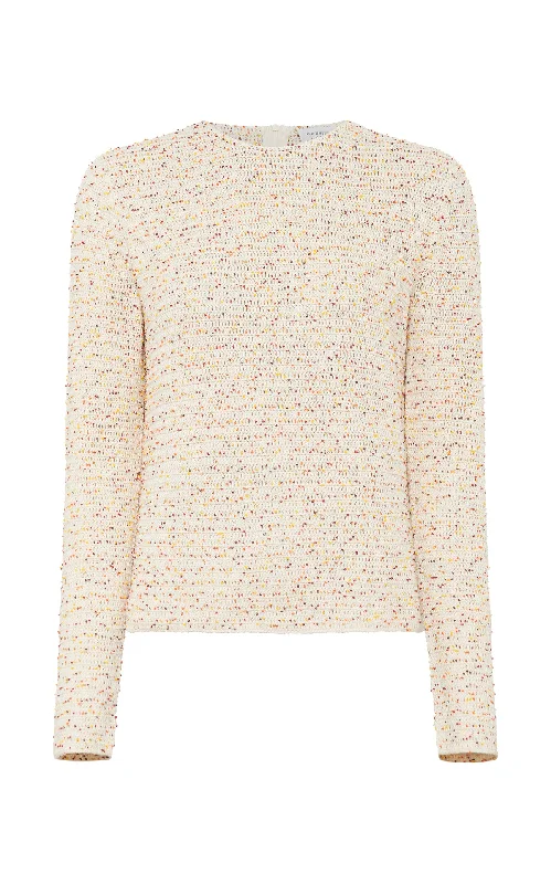 Galene Knit Sweater in Ivory Multi Beaded Cashmere