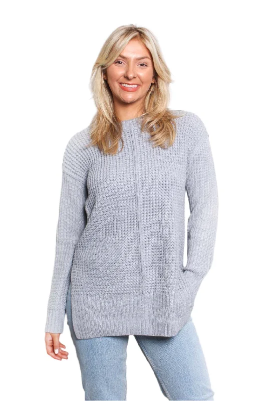 Women's Long Sleeves Crew Neck Knitted Sweater