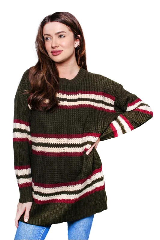 Women's Long Sleeves Crew Neck Knitted Sweater