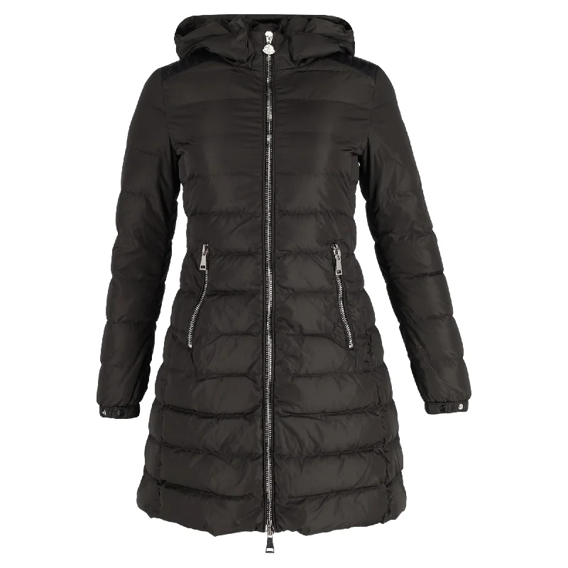 Moncler Orophin Quilted Hooded Down Coat in Black Polyamide