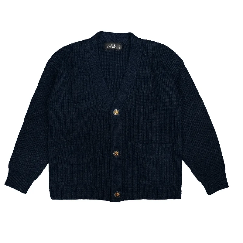 Belati Navy Seude Elbow Patch Cardigan ( BKN390 )