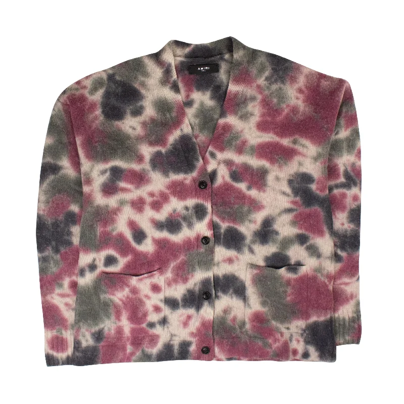 AMR-XTPS-0207/XS WKC002_900 Multi Amiri TIE DYE ECO CASHMERE CARDIGAN