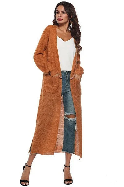 Brown Solid Light Weight Cardigan