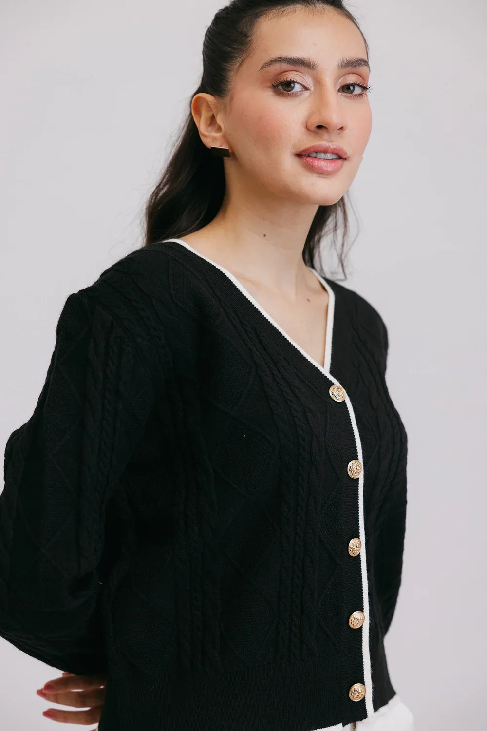 Full Sleeves V-Neck Cardigan Sweater