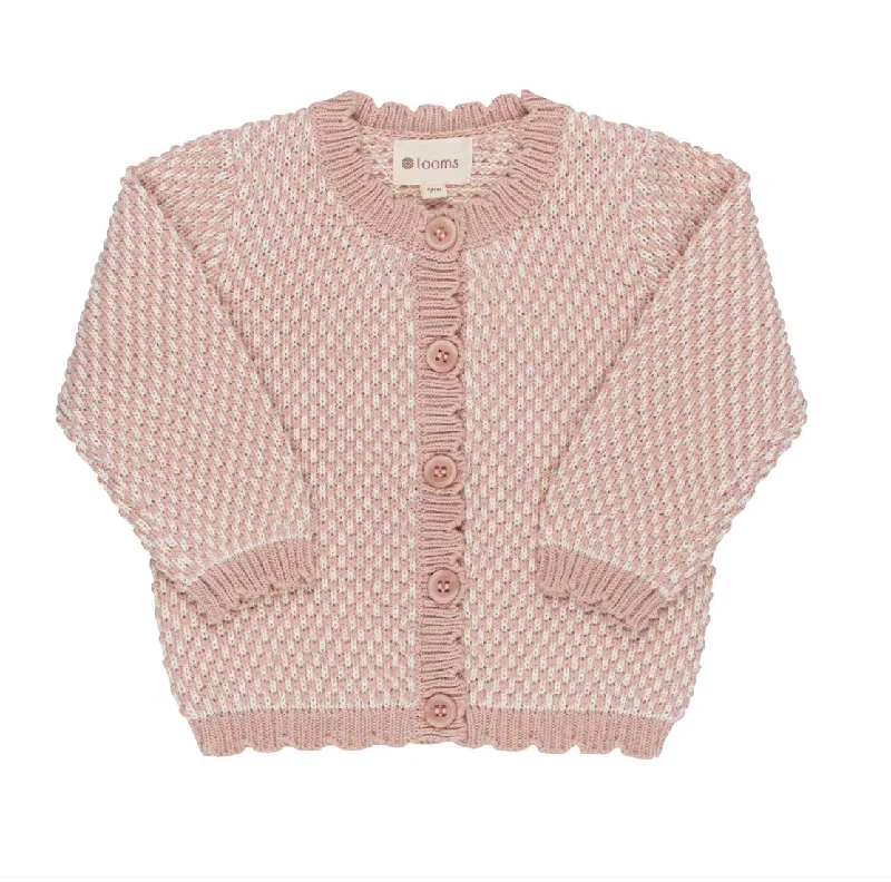 Looms Bubble Knit Collection Mauve Cardigan