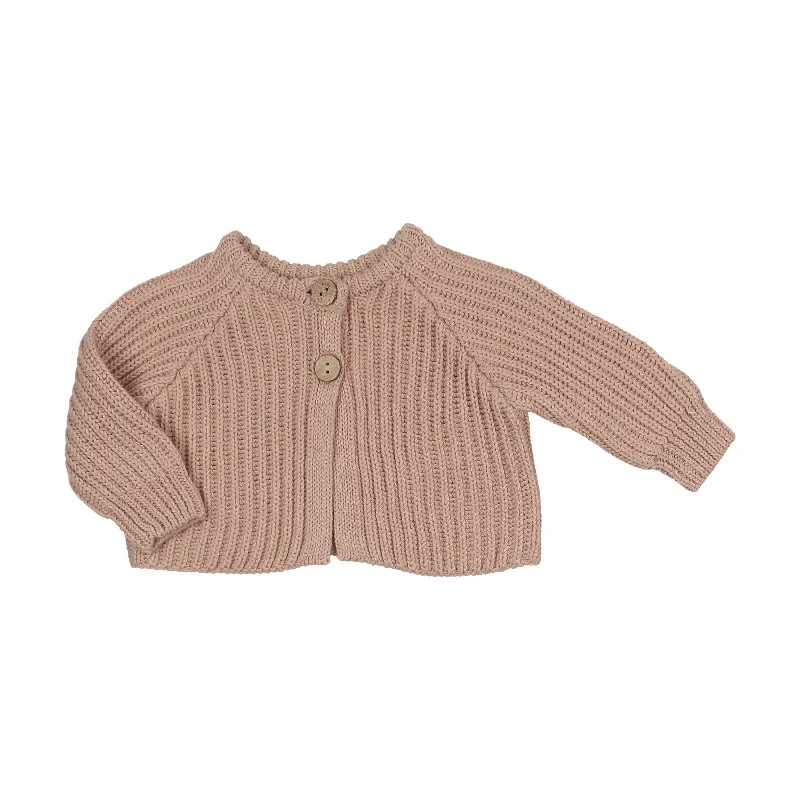 Mema Knits Dusty Pink Overal Cardigan