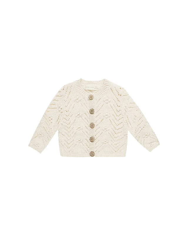 Quincy Mae Knit Cardigan Natural