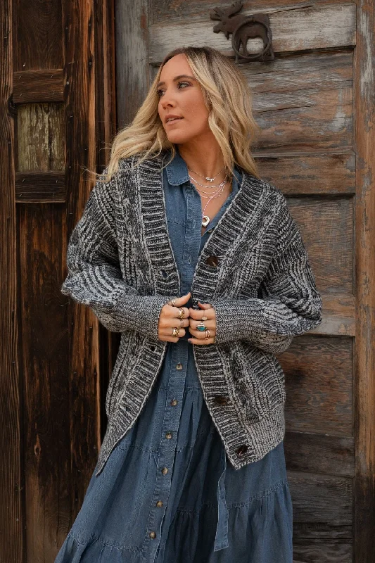 Sunset Stroll Cardigan - Charcoal